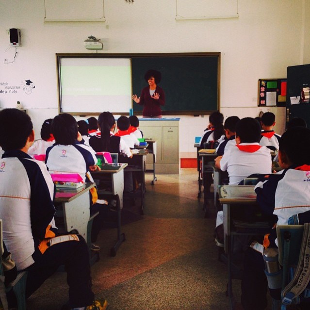 Ashley in the classroom