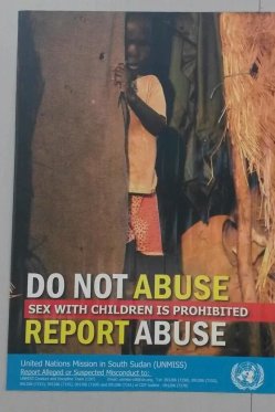 A UN poster from an IDP camp in South Sudan